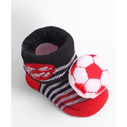 Cute Walk by Babyhug Socks with Football Applique - Navy Blue