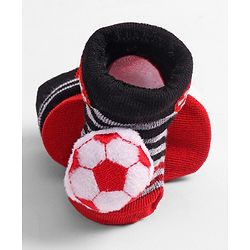 Cute Walk by Babyhug Socks with Football Applique - Navy Blue