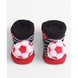 Cute Walk by Babyhug Socks with Football Applique - Navy Blue