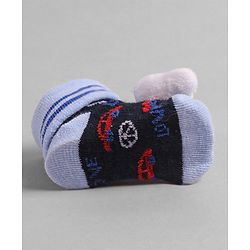 Cute Walk by Babyhug Socks  with Vehicle Applique - Navy Blue