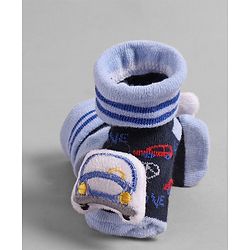 Cute Walk by Babyhug Socks  with Vehicle Applique - Navy Blue