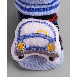Cute Walk by Babyhug Socks  with Vehicle Applique - Navy Blue