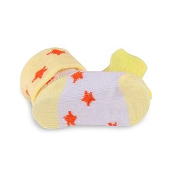 Cute Walk by Babyhug Slip On Sock Shoes with Star Applique - Yellow