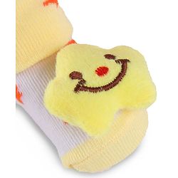 Cute Walk by Babyhug Slip On Sock Shoes with Star Applique - Yellow