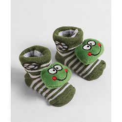Cute Walk by Babyhug Socks with Applique - Green