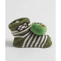 Cute Walk by Babyhug Socks with Applique - Green