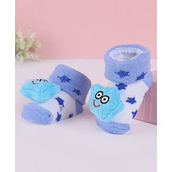 Cute Walk by Babyhug Fabric Slip On Socks Shoes with Star Applique - Lavender
