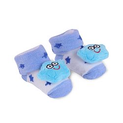 Cute Walk by Babyhug Fabric Slip On Socks Shoes with Star Applique - Lavender