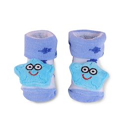 Cute Walk by Babyhug Fabric Slip On Socks Shoes with Star Applique - Lavender