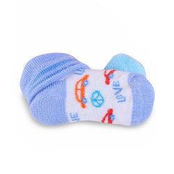 Cute Walk by Babyhug Slip On Sock Shoes with Football Applique - Light Blue