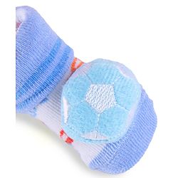 Cute Walk by Babyhug Slip On Sock Shoes with Football Applique - Light Blue