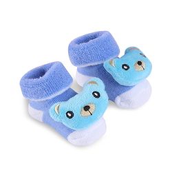 Cute Walk by Babyhug Slip On Sock Shoes with Animal Applique - Blue