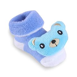 Cute Walk by Babyhug Slip On Sock Shoes with Animal Applique - Blue