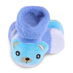 Cute Walk by Babyhug Slip On Sock Shoes with Animal Applique - Blue