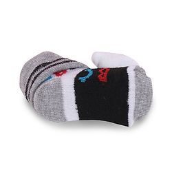 Cute Walk by Babyhug Fabric Slip On Socks Shoes with Applique - Grey & Black
