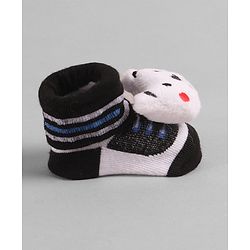 Cute Walk by Babyhug Socks with Bear Applique - Black