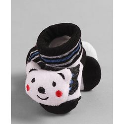 Cute Walk by Babyhug Socks with Bear Applique - Black