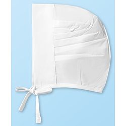 Babyhug 100% Cotton Woven Solid Color Bonnet Cap Pack of 3 White - Diameter 13 cm