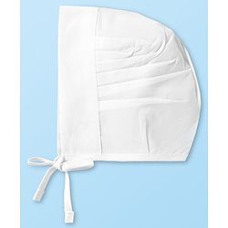 Babyhug 100% Cotton Woven Solid Color Bonnet Cap Pack of 3 White - Diameter 13 cm