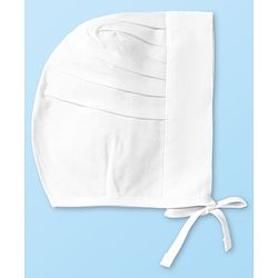 Babyhug 100% Cotton Woven Solid Color Bonnet Cap Pack of 3 White - Diameter 13 cm