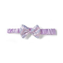 Babyhug Woven Sleeveless Party Dress with Headband  Sequin Detailing & Bow Applique - Lavender