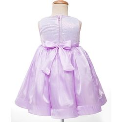 Babyhug Woven Sleeveless Party Dress with Headband  Sequin Detailing & Bow Applique - Lavender