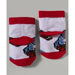 Cute Walk by Babyhug Marvel Knitted Ankle Length Anit Bacterial Socks With Captain America Graphics Pack Of 3 - Navy Blue & Red