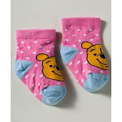 Cute Walk by Babyhug Disney Knitted Ankle Length Anti Bacterial Socks With Disney Character Design Pack Of 5 - Multicolour