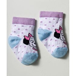 Cute Walk by Babyhug Disney Knitted Ankle Length Anti Bacterial Socks With Disney Character Design Pack Of 5 - Multicolour