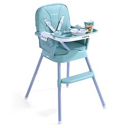 Babyhug 3 in 1 Set Up High Chair for Baby  Green| High Chair, Feeding Chair & Booster Chair| 5-Point Safety Harness| Adjustable Double Food Tray| Cushioned Seat| Foldable| Anti-Skid Feet