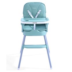 Babyhug 3 in 1 Set Up High Chair for Baby  Green| High Chair, Feeding Chair & Booster Chair| 5-Point Safety Harness| Adjustable Double Food Tray| Cushioned Seat| Foldable| Anti-Skid Feet