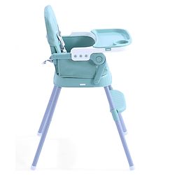 Babyhug 3 in 1 Set Up High Chair for Baby  Green| High Chair, Feeding Chair & Booster Chair| 5-Point Safety Harness| Adjustable Double Food Tray| Cushioned Seat| Foldable| Anti-Skid Feet