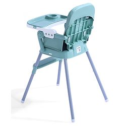 Babyhug 3 in 1 Set Up High Chair for Baby  Green| High Chair, Feeding Chair & Booster Chair| 5-Point Safety Harness| Adjustable Double Food Tray| Cushioned Seat| Foldable| Anti-Skid Feet