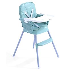 Babyhug 3 in 1 Set Up High Chair for Baby  Green| High Chair, Feeding Chair & Booster Chair| 5-Point Safety Harness| Adjustable Double Food Tray| Cushioned Seat| Foldable| Anti-Skid Feet