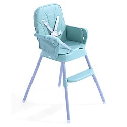 Babyhug 3 in 1 Set Up High Chair for Baby  Green| High Chair, Feeding Chair & Booster Chair| 5-Point Safety Harness| Adjustable Double Food Tray| Cushioned Seat| Foldable| Anti-Skid Feet