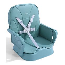 Babyhug 3 in 1 Set Up High Chair for Baby  Green| High Chair, Feeding Chair & Booster Chair| 5-Point Safety Harness| Adjustable Double Food Tray| Cushioned Seat| Foldable| Anti-Skid Feet