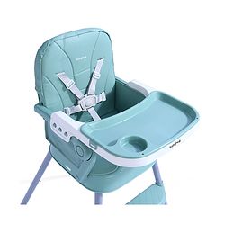 Babyhug 3 in 1 Set Up High Chair for Baby  Green| High Chair, Feeding Chair & Booster Chair| 5-Point Safety Harness| Adjustable Double Food Tray| Cushioned Seat| Foldable| Anti-Skid Feet