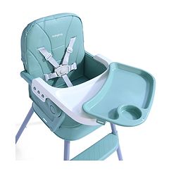 Babyhug 3 in 1 Set Up High Chair for Baby  Green| High Chair, Feeding Chair & Booster Chair| 5-Point Safety Harness| Adjustable Double Food Tray| Cushioned Seat| Foldable| Anti-Skid Feet