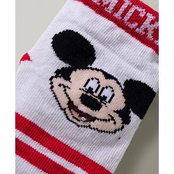 Cute Walk by Babyhug Disney  Knitted Ankle Length Anti Bacterial Socks With Mickey Mouse and Friends Graphic Pack of 3 - Red & Blue