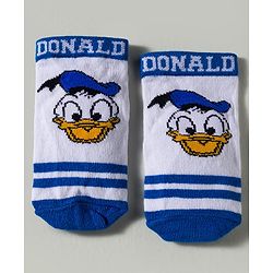 Cute Walk by Babyhug Disney  Knitted Ankle Length Anti Bacterial Socks With Mickey Mouse and Friends Graphic Pack of 3 - Red & Blue