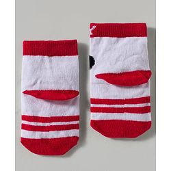 Cute Walk by Babyhug Disney  Knitted Ankle Length Anti Bacterial Socks With Mickey Mouse and Friends Graphic Pack of 3 - Red & Blue