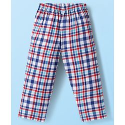 Babyhug Cotton Woven Full Sleeves Giraffe Printed Party T-Shirt & Trouser Set with Yarn Dyed Checks Waistcoat - Blue