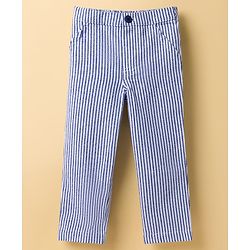 Babyhug Cotton Woven Full Sleeves Dog Printed Party T-Shirt & Trouser Set With Waistcoat - Blue