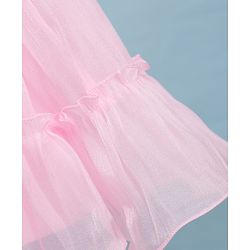 Babyhug Woven Sleeveless Party Dress With Floral Corsage - Pink