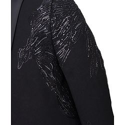 Babyhug Knit Full Sleeves Embellished 3 Piece Party Suit with Bow - Black