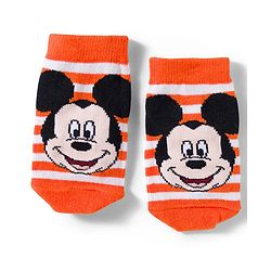 Cute Walk by Babyhug Disney Knit Ankle Length Antibacterial Socks With Mickey Mouse and Friends Graphic Pack of 3 - Blue & Orange