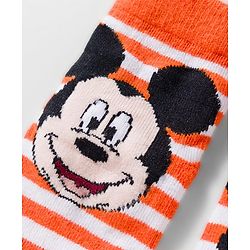 Cute Walk by Babyhug Disney Knit Ankle Length Antibacterial Socks With Mickey Mouse and Friends Graphic Pack of 3 - Blue & Orange