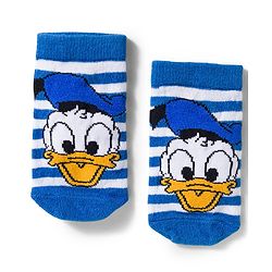 Cute Walk by Babyhug Disney Knit Ankle Length Antibacterial Socks With Mickey Mouse and Friends Graphic Pack of 3 - Blue & Orange