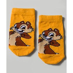 Cute Walk by Babyhug Disney Knitted Ankle Length Anti Bacterial Socks With Mickey Mouse and Friends Graphic Pack of 3 - Yellow & Blue