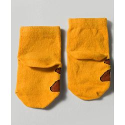 Cute Walk by Babyhug Disney Knitted Ankle Length Anti Bacterial Socks With Mickey Mouse and Friends Graphic Pack of 3 - Yellow & Blue